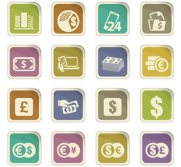 Currency exchange icons set