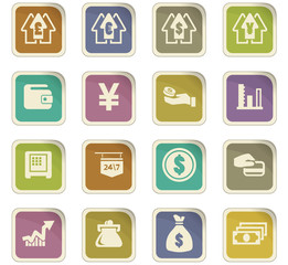 Currency exchange icons set