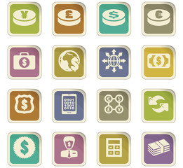 Currency exchange icons set