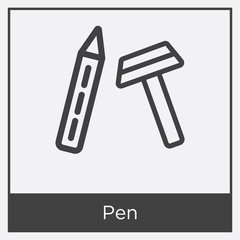 Pen icon isolated on white background