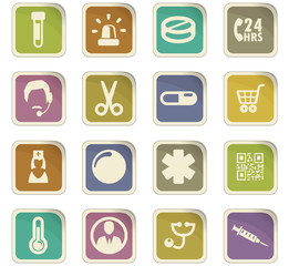 Drug store icons set