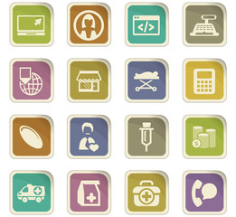 Drug store icons set