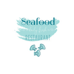 Hand Drawn Doodle Sketch Seafood illustration. Nautical background for seafood or fish restaurants, bars, markets or festivals. Vector template