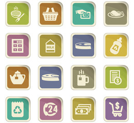 Grocery store icons set