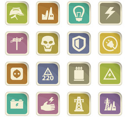 High voltage icons set