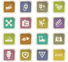 High voltage icons set