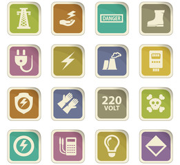 High voltage icons set