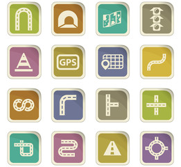 Road icons set