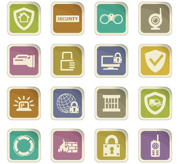 Security and protection icons set