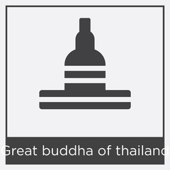 Great buddha of thailand icon isolated on white background