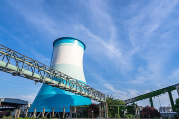 power station with blue sky