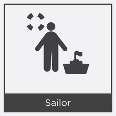 Sailor icon isolated on white background