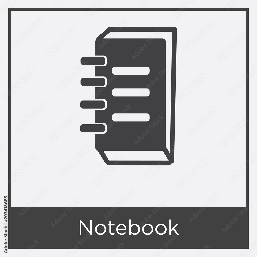 Poster notebook icon isolated on white background