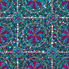 
illustration consisting of a seamless pattern in the form of a mosaic pattern of tile
