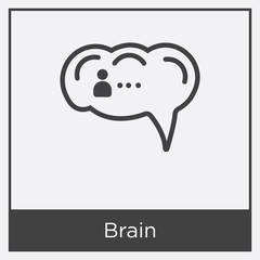 Brain icon isolated on white background