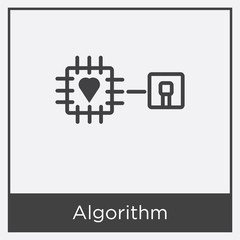 Algorithm icon isolated on white background