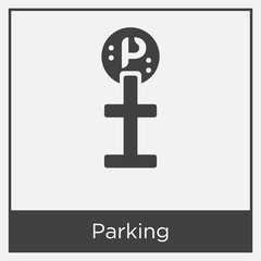 Parking icon isolated on white background