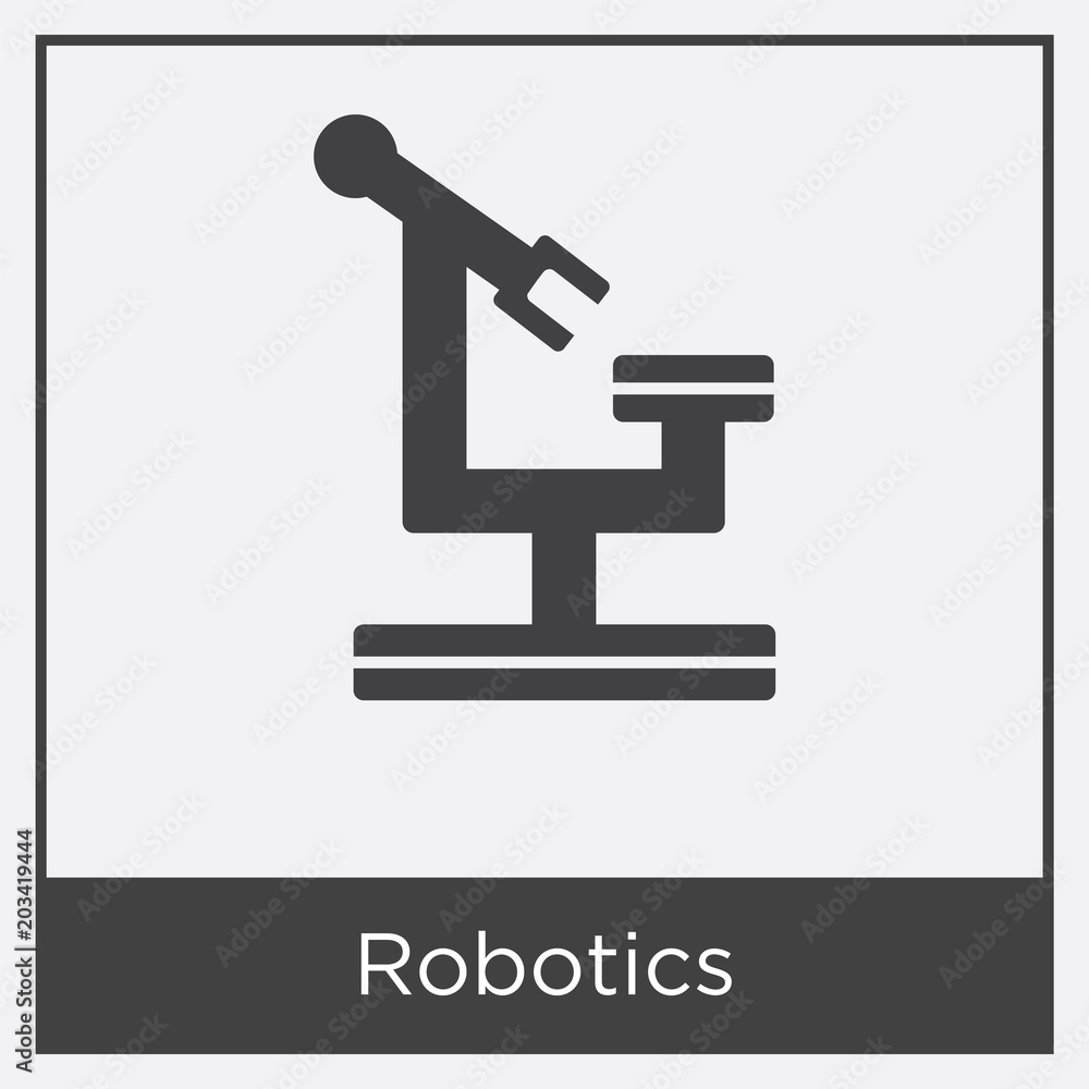 Poster robotics icon isolated on white background
