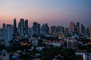 Bangkok, Thailande, vue coucher soleil capitale