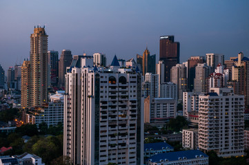 Bangkok, Thailande, vue coucher soleil capitale