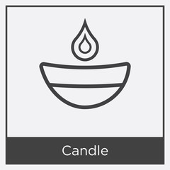 Candle icon isolated on white background