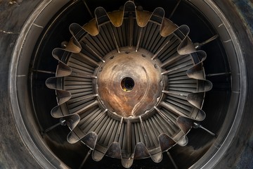 Jet engine close up photo