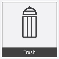 Trash icon isolated on white background