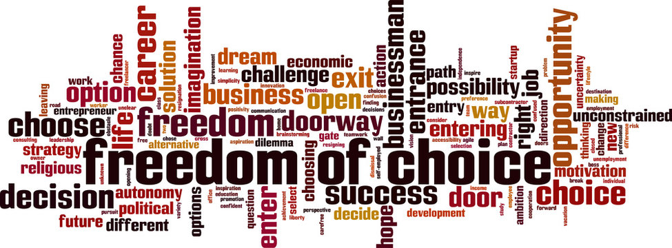 Freedom of choice word cloud