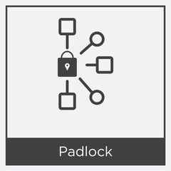 Padlock icon isolated on white background