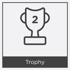 Trophy icon isolated on white background