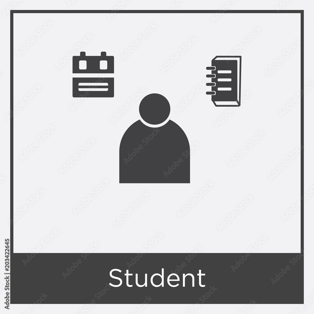 Wall mural Student icon isolated on white background - Wall murals