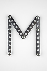 Letter M from the English alphabet of Children's metal designer kit