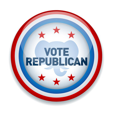 United States of America Presidential Election Republican Button - Vector EPS10