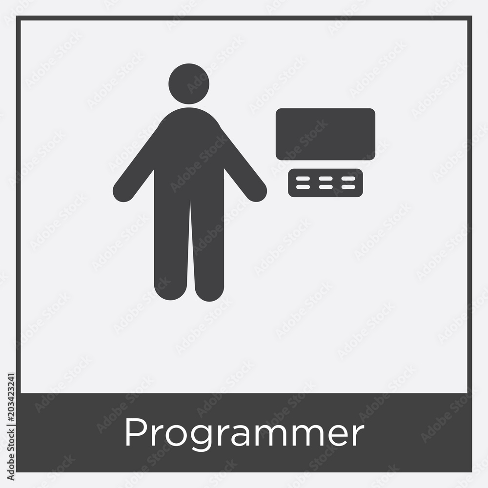 Poster programmer icon isolated on white background