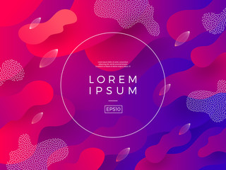 Abstract vector background. Composition with fluid shape and round frame for text or message.