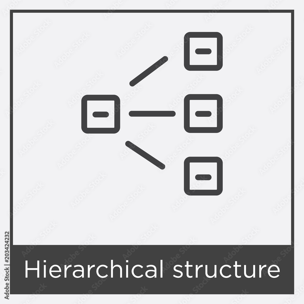 Poster hierarchical structure icon isolated on white background
