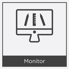 Monitor icon isolated on white background