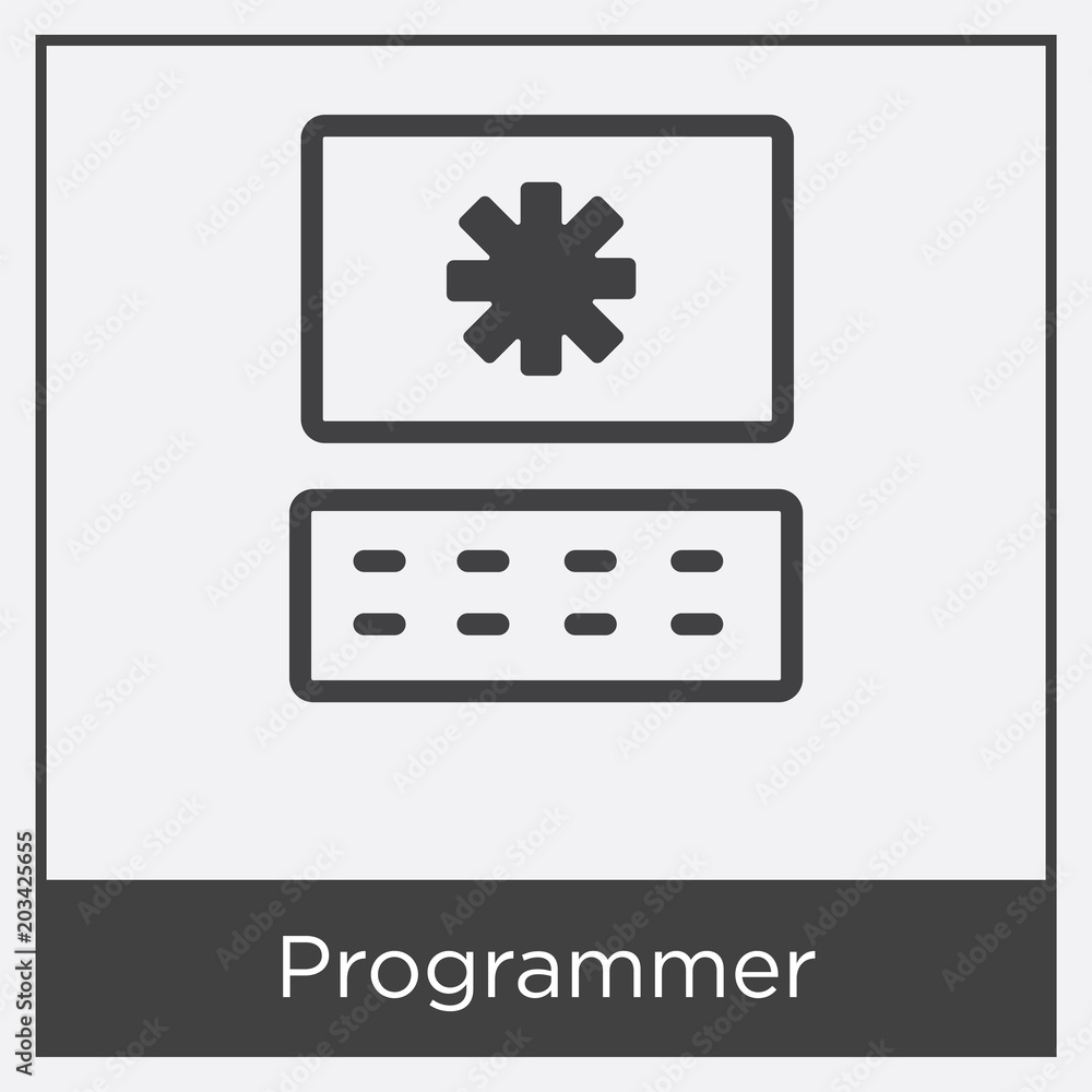 Poster programmer icon isolated on white background