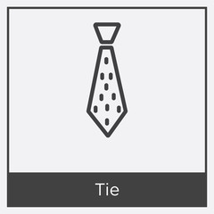 Tie icon isolated on white background
