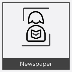 Newspaper icon isolated on white background