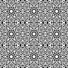 Seamless decorative pattern in a black - white colors