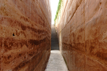 Walls around the corridor