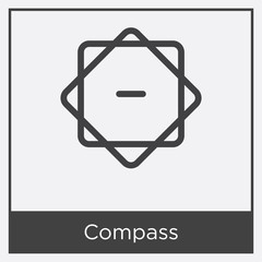 Compass icon isolated on white background