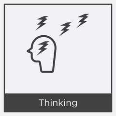 Thinking icon isolated on white background