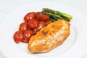 a dish of chicken breast