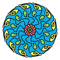 Decorative wheel - mandala in a bright colors