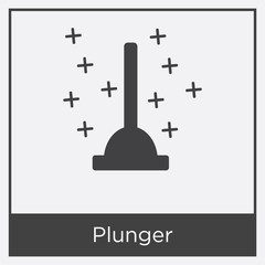 Plunger icon isolated on white background