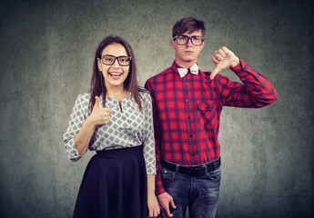 Couple having different attitude to life