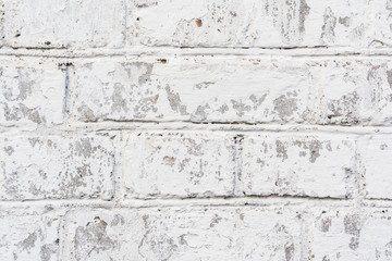 texture painted old brick wall, damaged uneven brickwork, abstract background