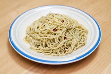 パスタのバジル炒め